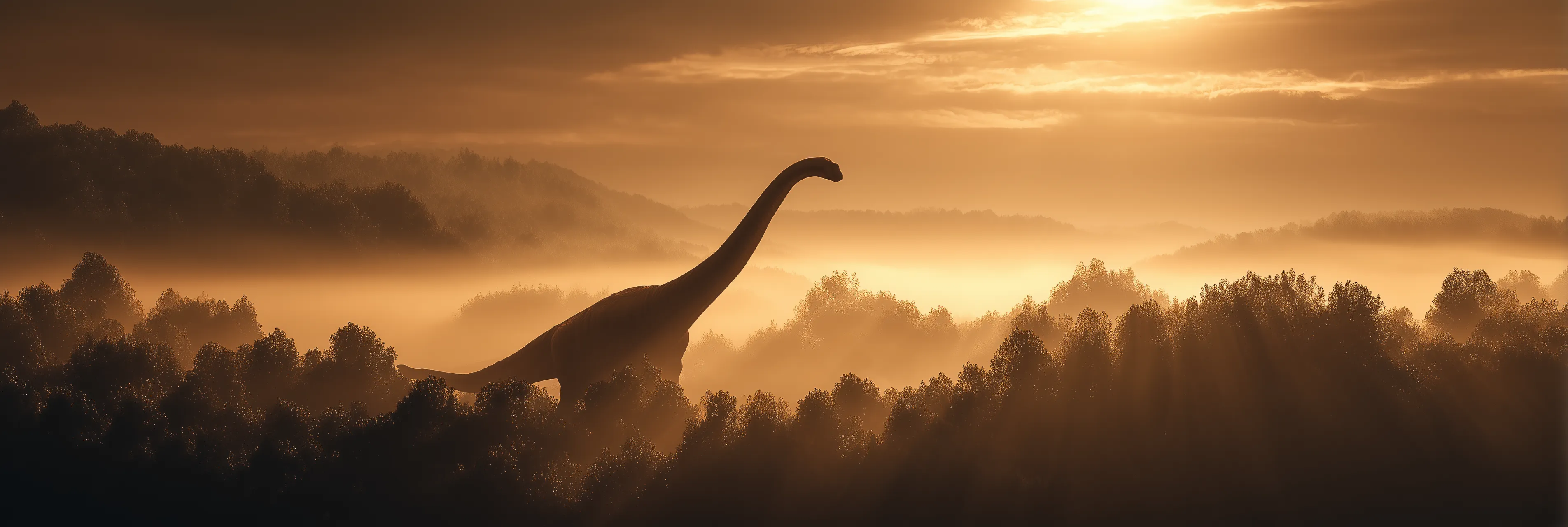 Scientifically accurate paleoart of Brachiosaurus altithorax, a long-necked sauropod with elevated forelimbs from the Late Jurassic, rendered in cinematic prehistoric detail.