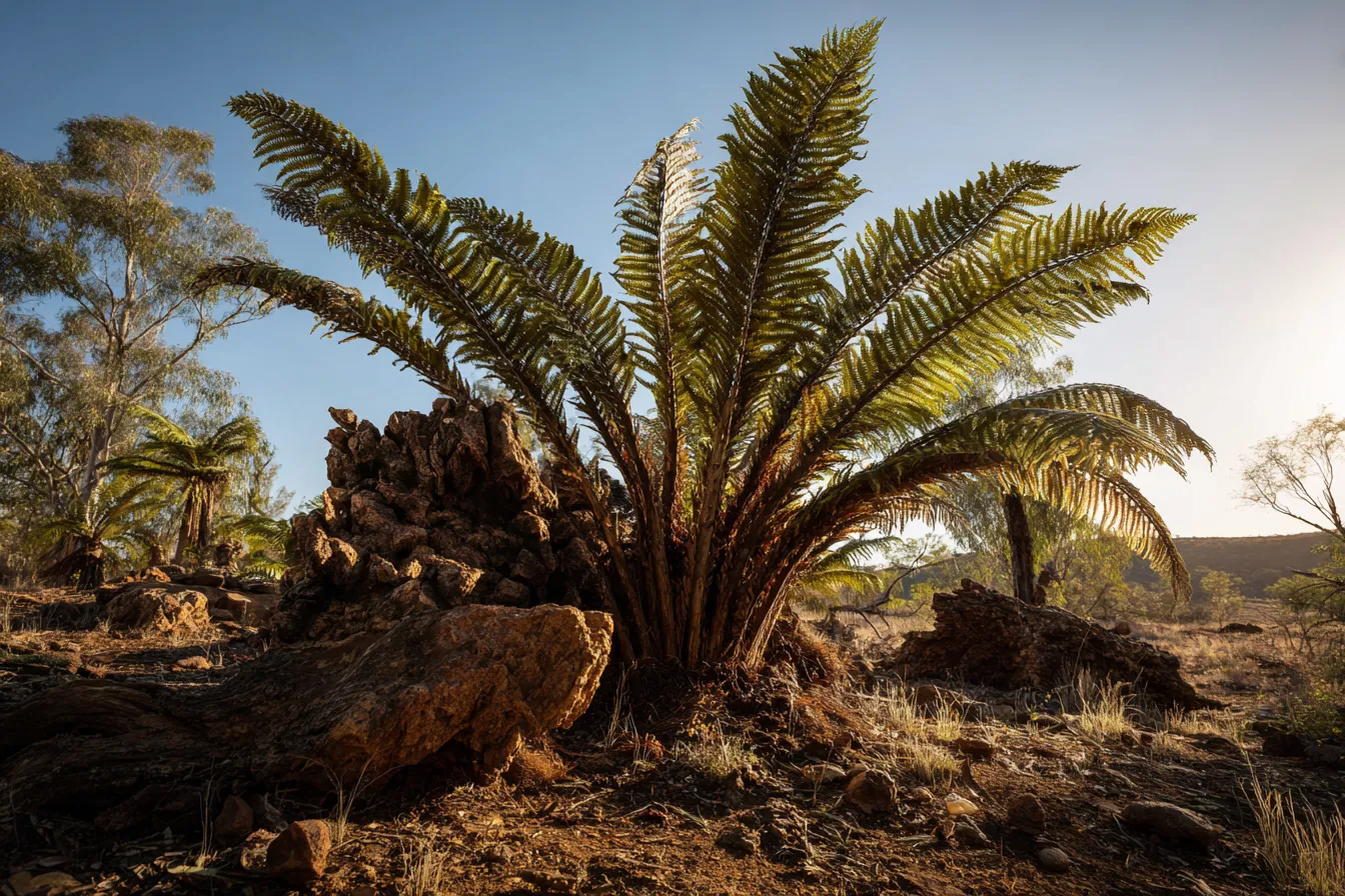 Scientifically accurate paleoart of Polypodiopsida, a non-flowering vascular plant from the Devonian to Recent, rendered in cinematic prehistoric detail.