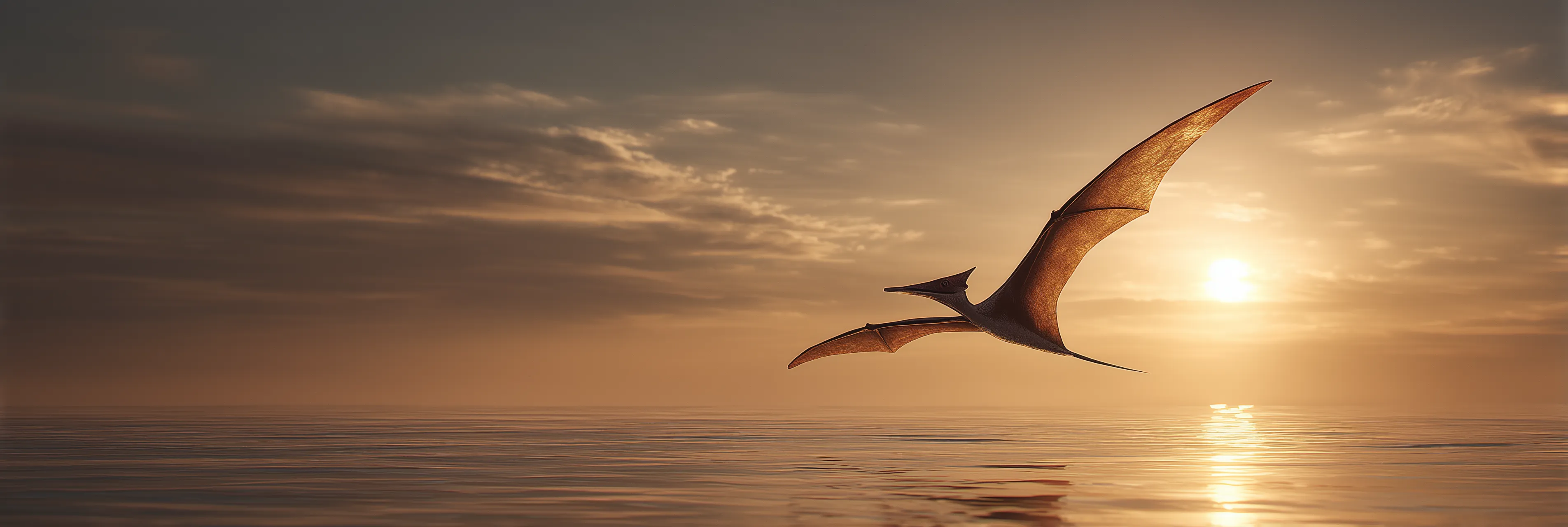 Scientifically accurate paleoart of Pterosauria, a flying archosaur with membranous wings from the Mesozoic, rendered in cinematic prehistoric detail.