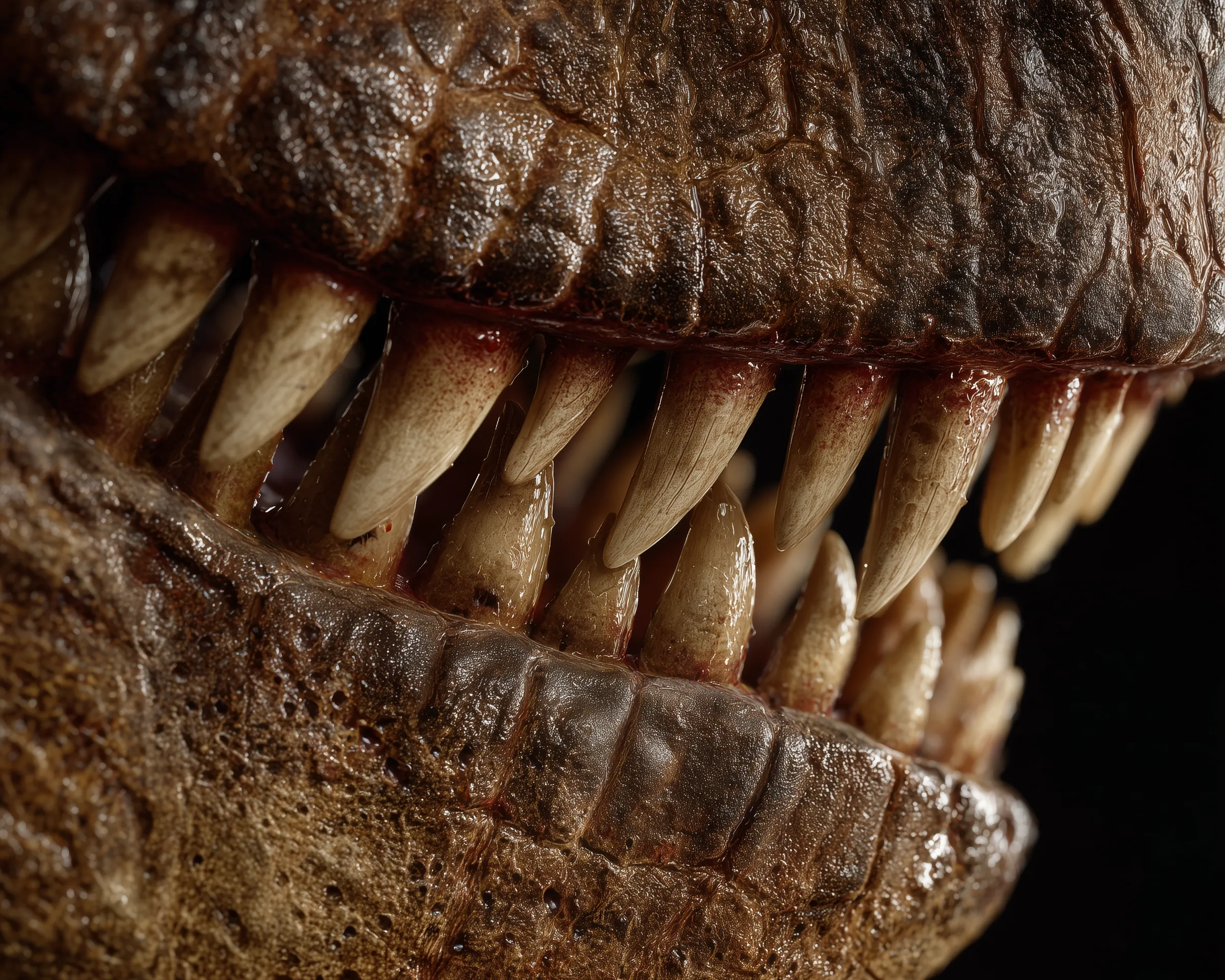Scientifically accurate paleoart of Tyrannosaurus rex, an apex theropod predator with massive jaws and binocular vision from the Late Cretaceous, rendered in cinematic prehistoric detail.